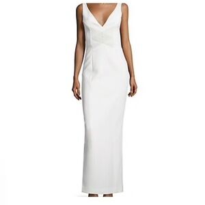 Nicholas Braided Trimmed Sleeveless White Gown Size 2